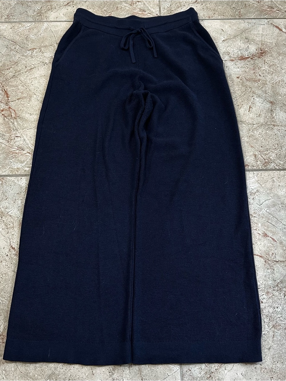 Vineyard Vines Navy Blue Knit Wide Leg Baggy Sweatpants Size M